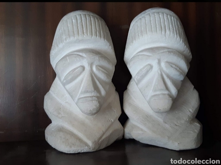 Arte: 2 Cabezas mexicanas en piedra - Foto 1