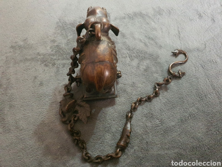 Arte: L&aacute;mpara aceite lat&oacute;n/bronce. - Foto 2