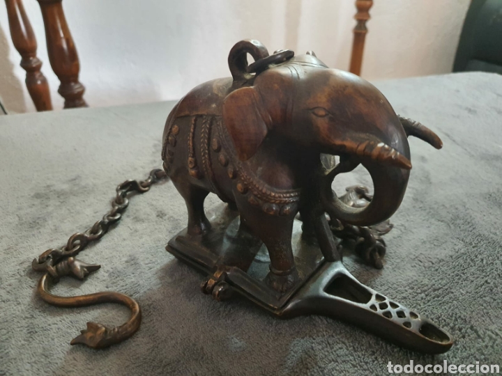 Arte: L&aacute;mpara aceite lat&oacute;n/bronce. - Foto 4