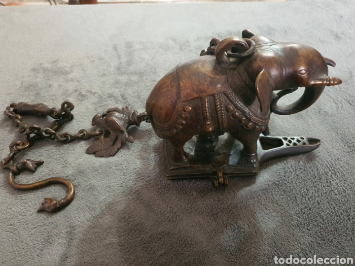 Arte: L&aacute;mpara aceite lat&oacute;n/bronce. - Foto 5