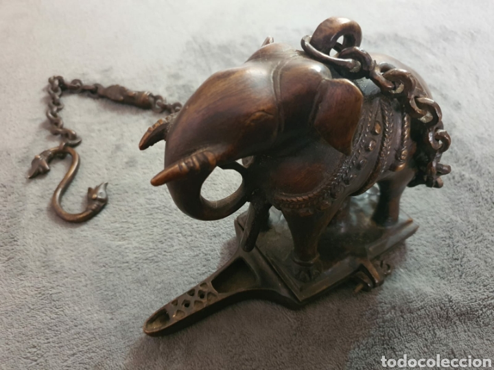 Arte: L&aacute;mpara aceite lat&oacute;n/bronce. - Foto 1