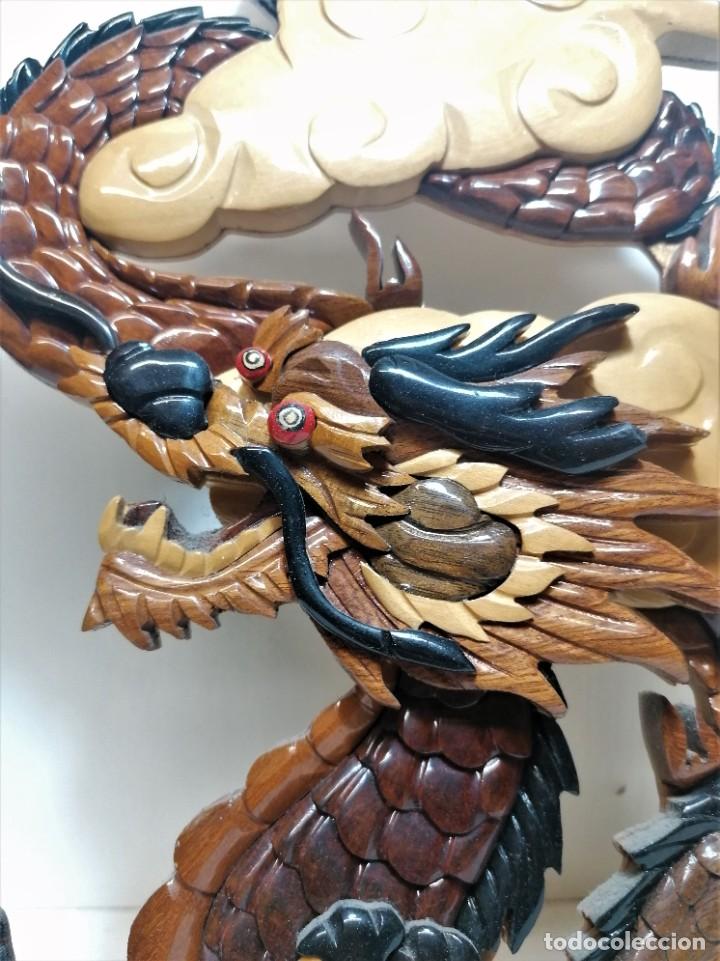 Arte: Figura mural de drag&oacute;n en marqueter&iacute;a. - Foto 3