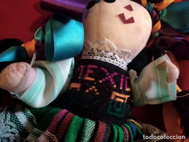 Arte: mu&ntilde;eca antigua trapo Mexico - Foto 3