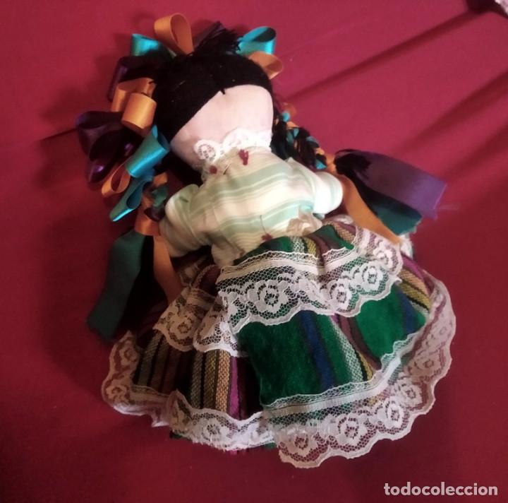 Arte: mu&ntilde;eca antigua trapo Mexico - Foto 4