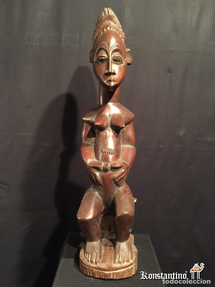 Arte: FIGURA DE HEMBRA EN MADERA 61X16 - Foto 1