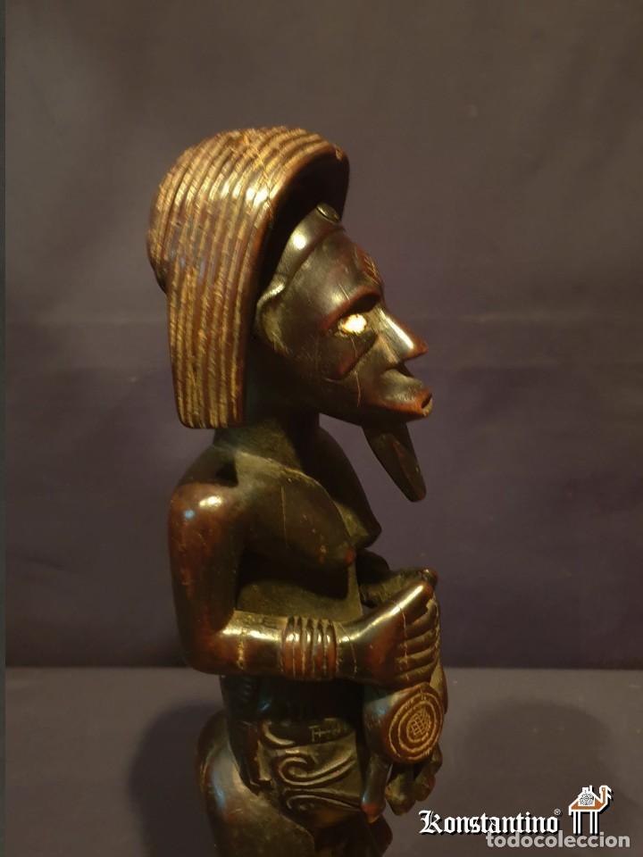 Arte: FIGURA MASCULINA EN MADERA 34X9 CMS - Foto 4