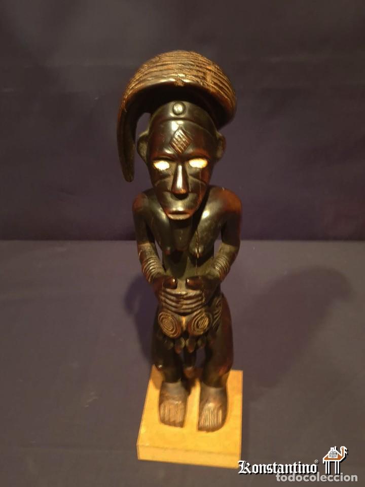 Arte: FIGURA MASCULINA EN MADERA 34X9 CMS - Foto 6