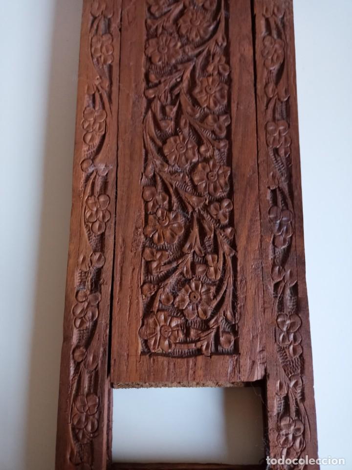 Arte: Sujetalibros extensible de madera labrada. Oriental - Foto 4