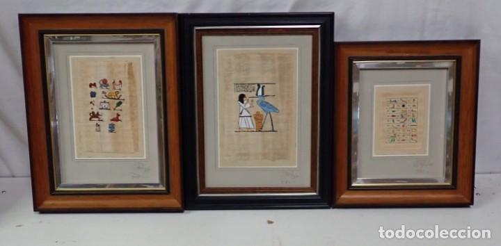 Arte: lote de 3 papiros enmarcados - Foto 1