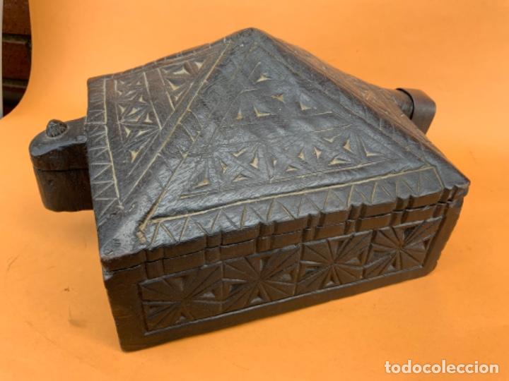 Arte: Bindi box ( caja de bindi ) hind&uacute;. Madera. - Foto 4