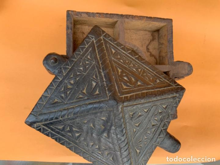 Arte: Bindi box ( caja de bindi ) hind&uacute;. Madera. - Foto 9