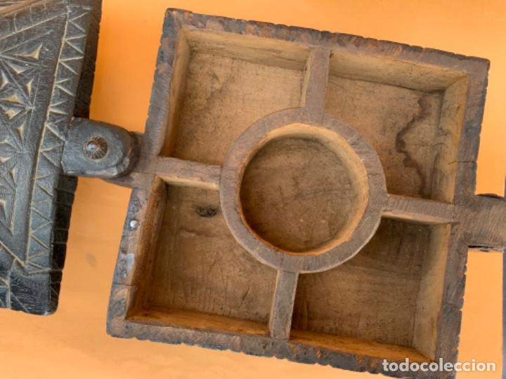 Arte: Bindi box ( caja de bindi ) hind&uacute;. Madera. - Foto 10