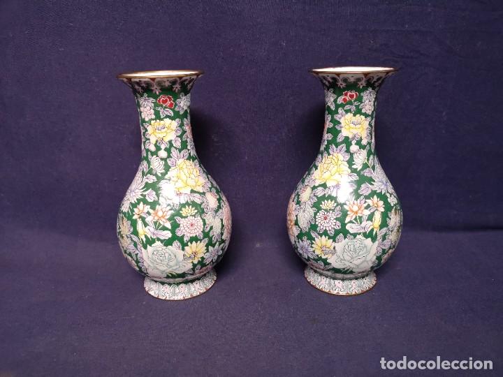 Arte: PAREJA JARRONES CHINOS EN ESMALTE - Foto 3