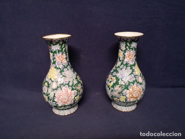 Arte: PAREJA JARRONES CHINOS EN ESMALTE - Foto 4