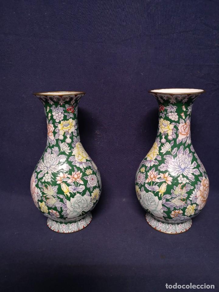 Arte: PAREJA JARRONES CHINOS EN ESMALTE - Foto 5