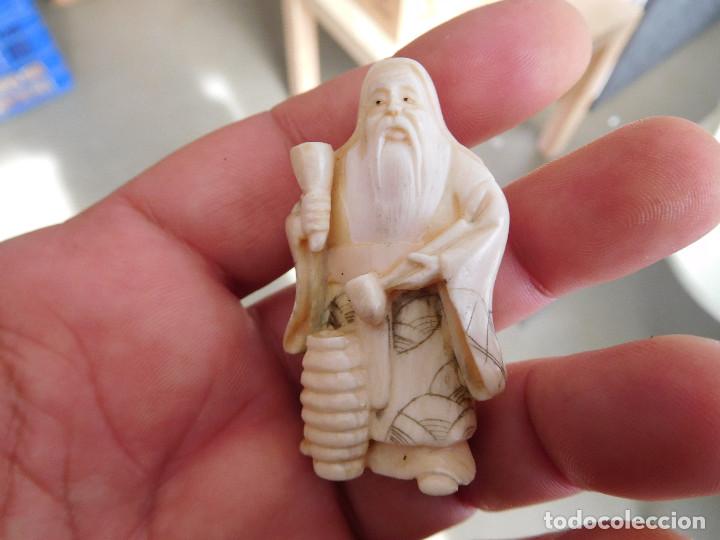 Arte: Netsuke de marfil antiguo - Foto 2