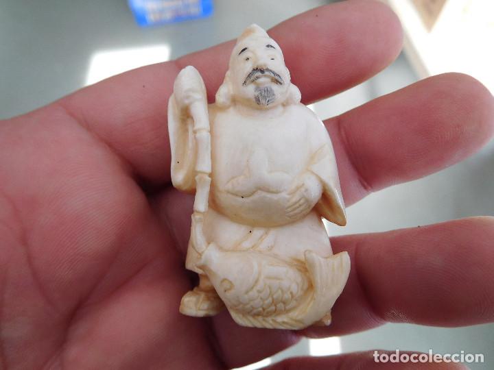 Arte: Netsuke de marfil antiguo - Foto 1