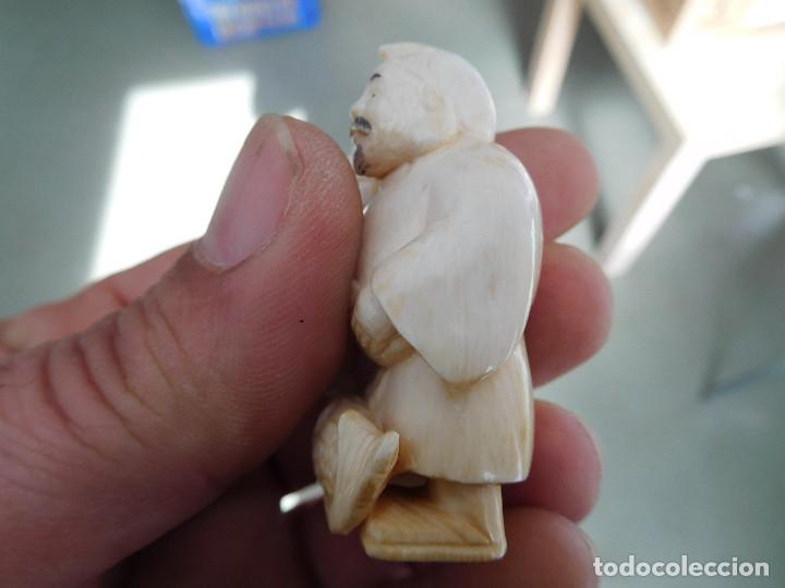 Arte: Netsuke de marfil antiguo - Foto 3
