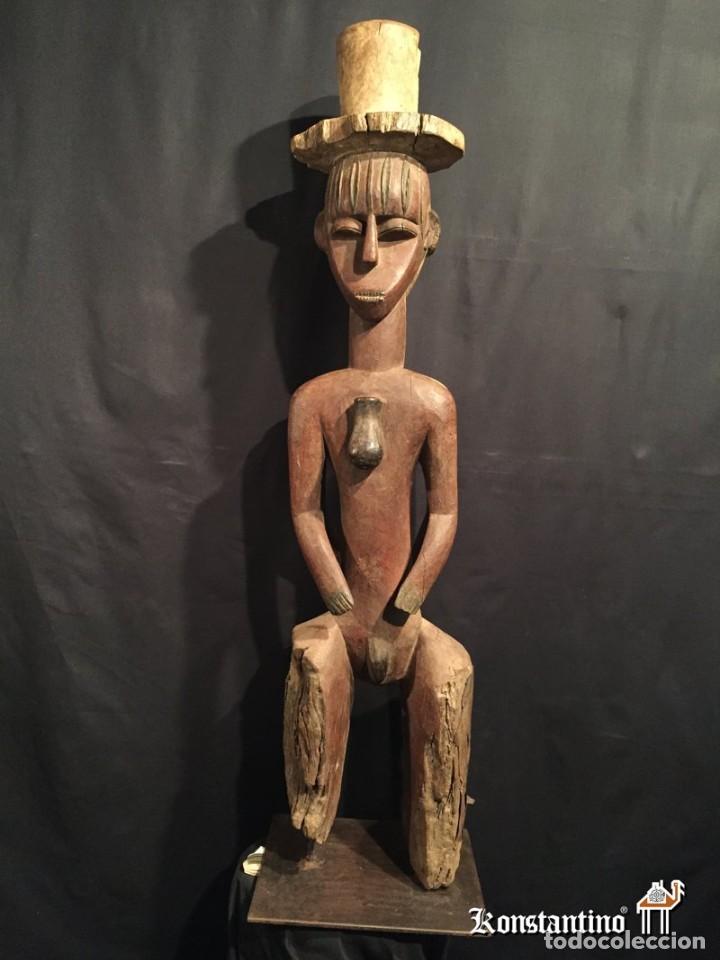 Arte: POSTE DOBLE AFRICANO 113X25 CMS - Foto 3