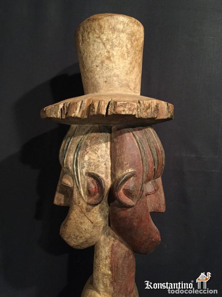 Arte: POSTE DOBLE AFRICANO 113X25 CMS - Foto 4