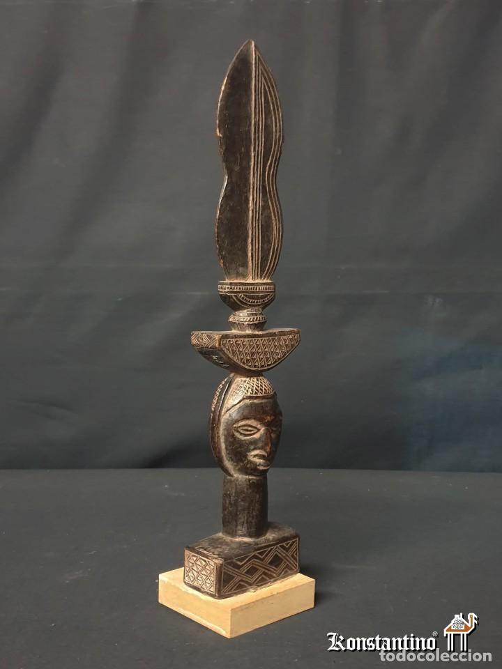 Arte: CETRO-DAGA AFRICANO EN MADERA 39X7 CMS - Foto 2