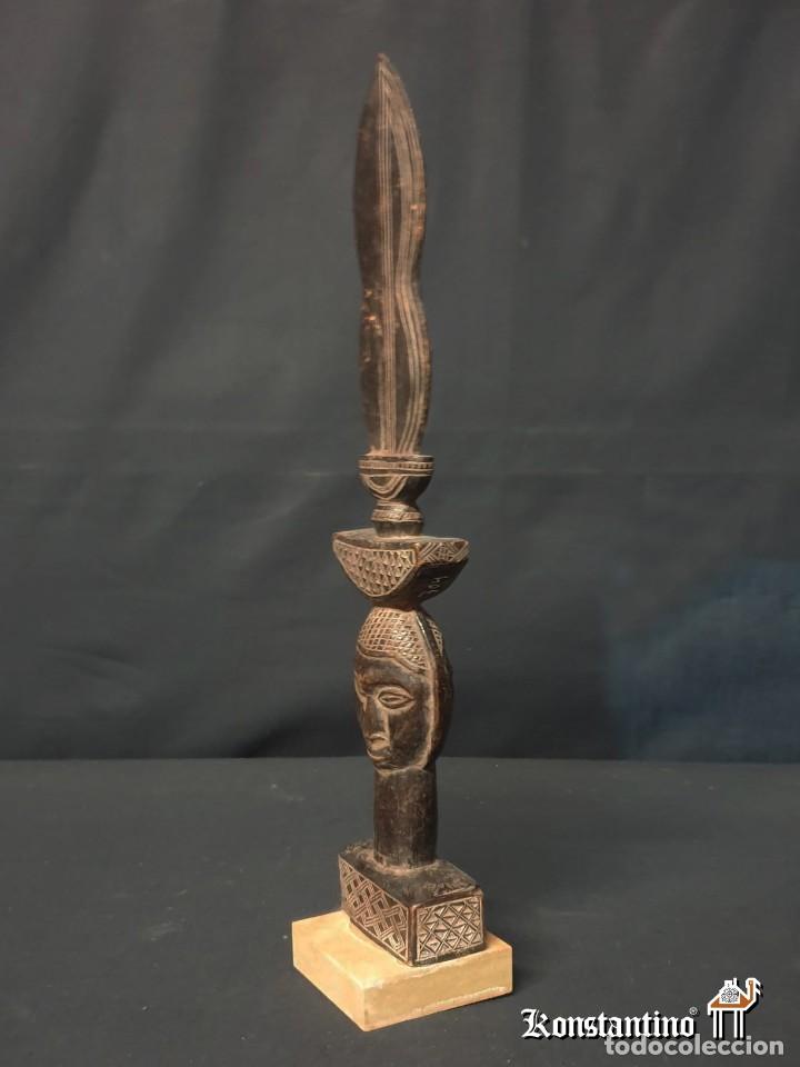 Arte: CETRO-DAGA AFRICANO EN MADERA 39X7 CMS - Foto 3