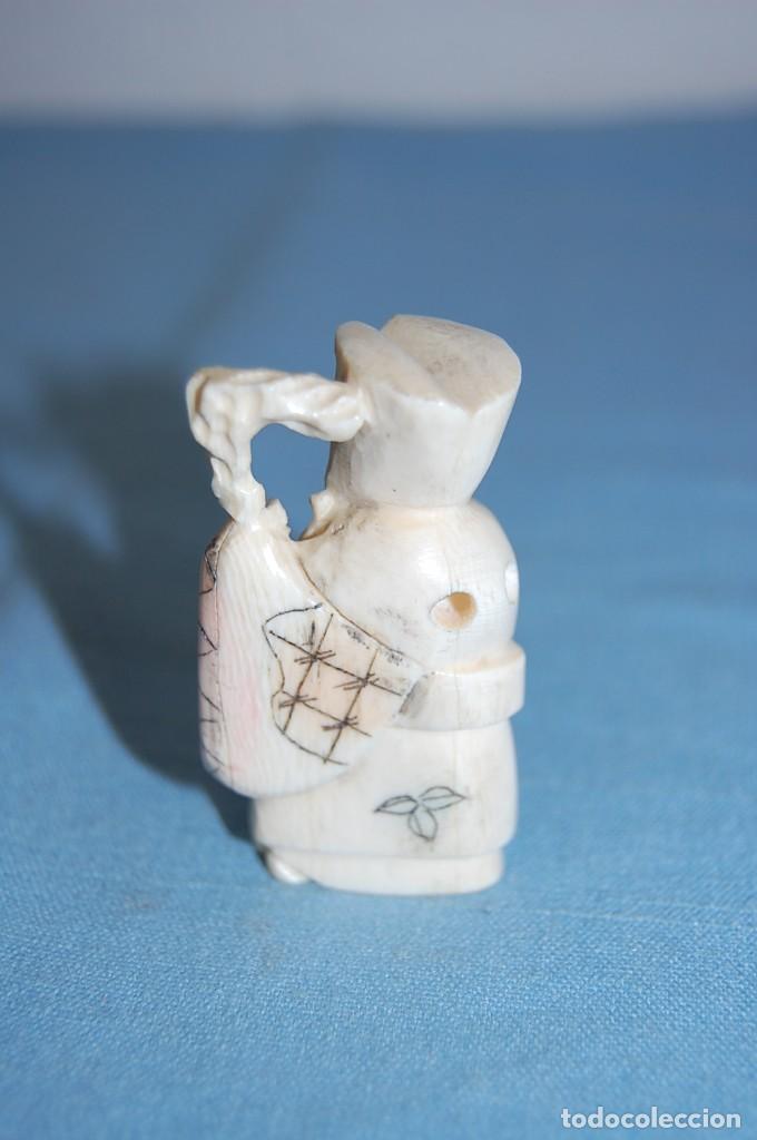 Arte: NETSUKE MONJE CON MARCA EN BASE - Foto 2
