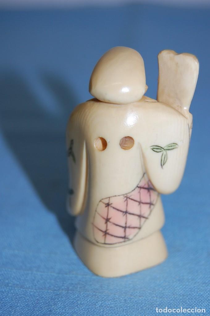 Arte: NETSUKE SABIO CON MARCA EN BASE - Foto 2