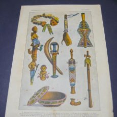Arte: ANTIGUA LAMINA AFRICA C.1900 - AMULETOS ARMAS Y USOS