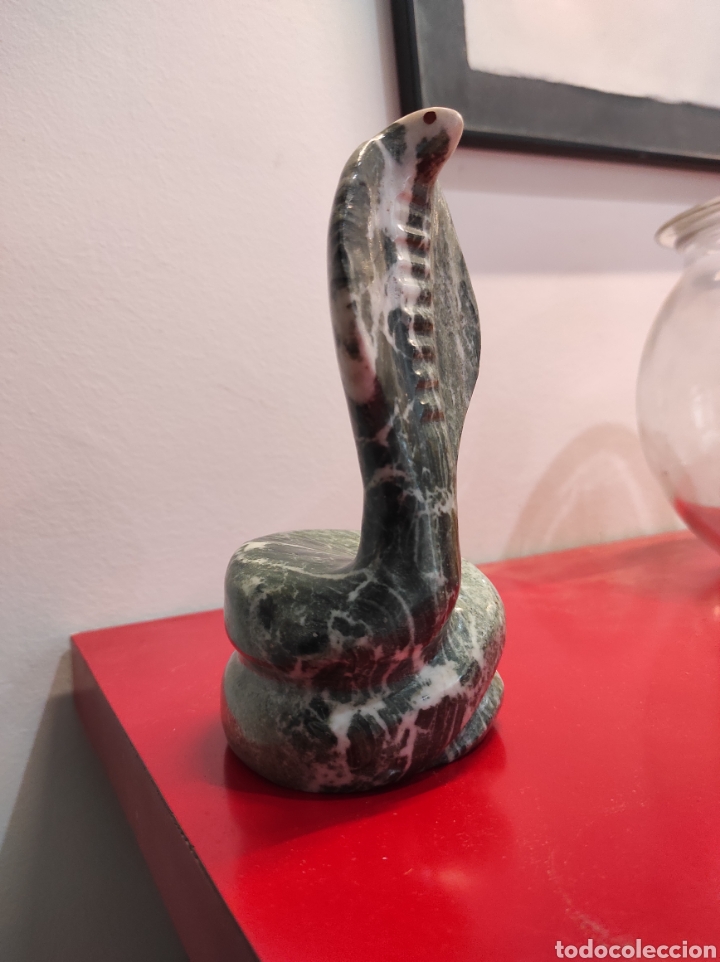 Arte: Serpiente cobra en piedra natural. - Foto 2