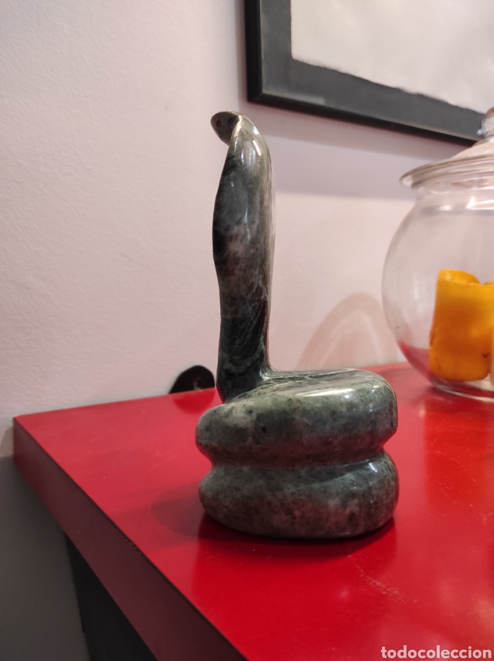 Arte: Serpiente cobra en piedra natural. - Foto 3