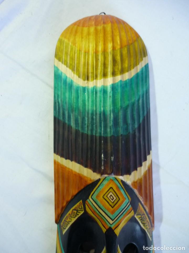 Arte: M&aacute;scara de madera tallada, pintada a mano - Foto 3