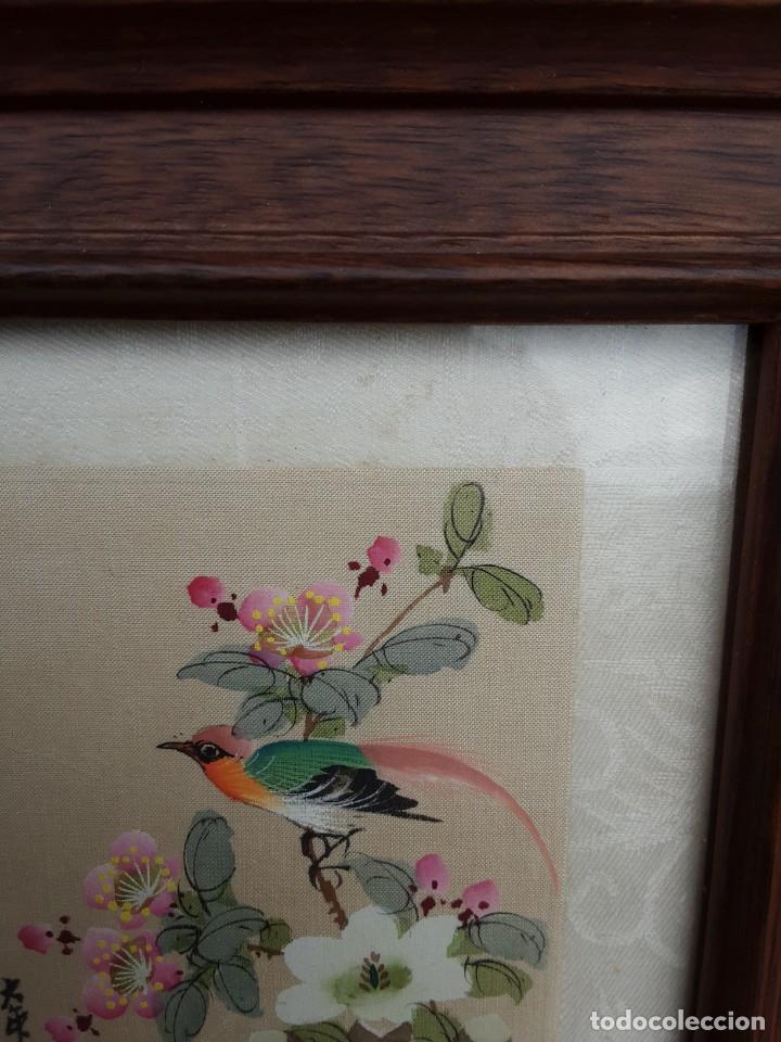 Arte: Cuadro pintado sobre seda, firmado - Foto 3