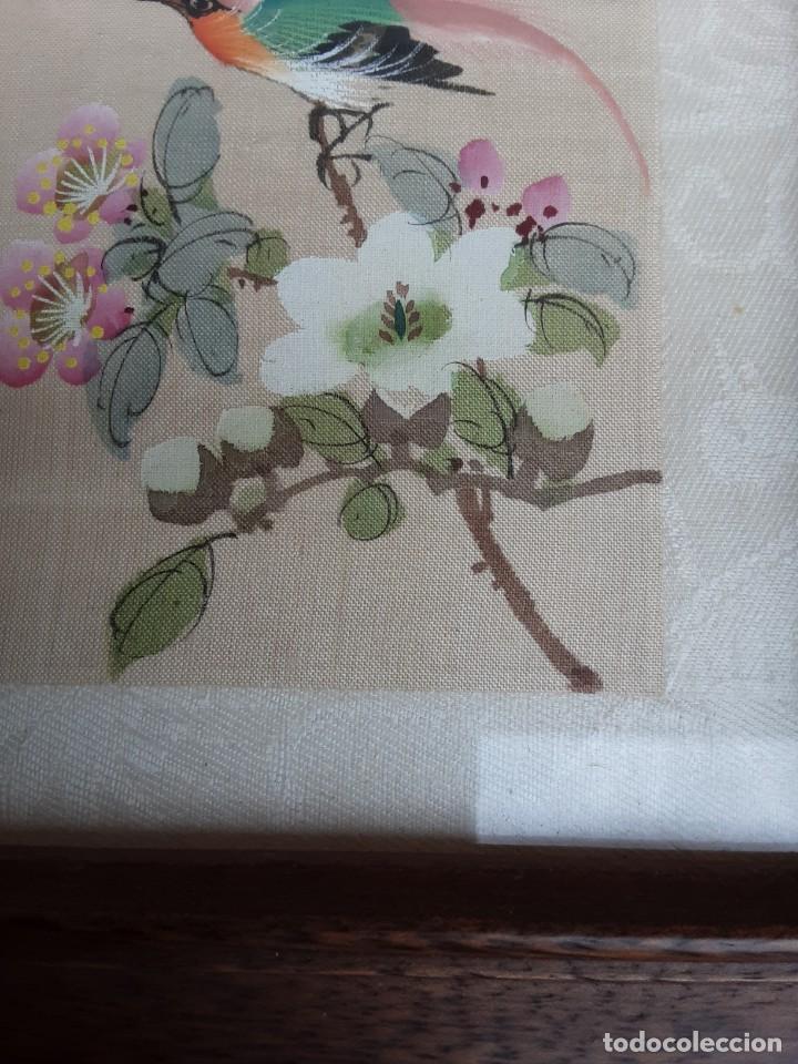 Arte: Cuadro pintado sobre seda, firmado - Foto 6