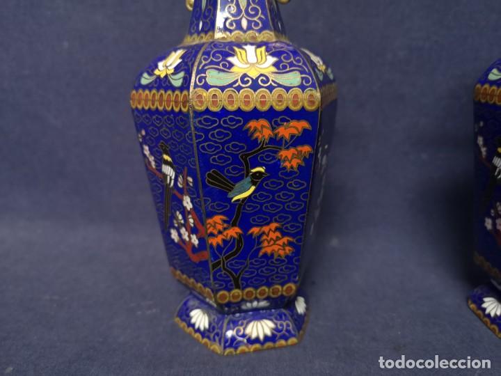 Arte: PAREJA DE JARRONES EN CLOISONNE - Foto 6