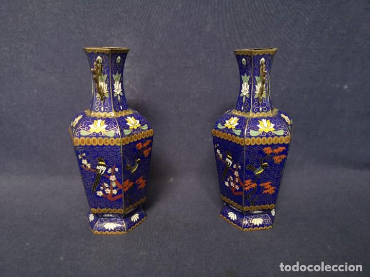 Arte: PAREJA DE JARRONES EN CLOISONNE - Foto 7