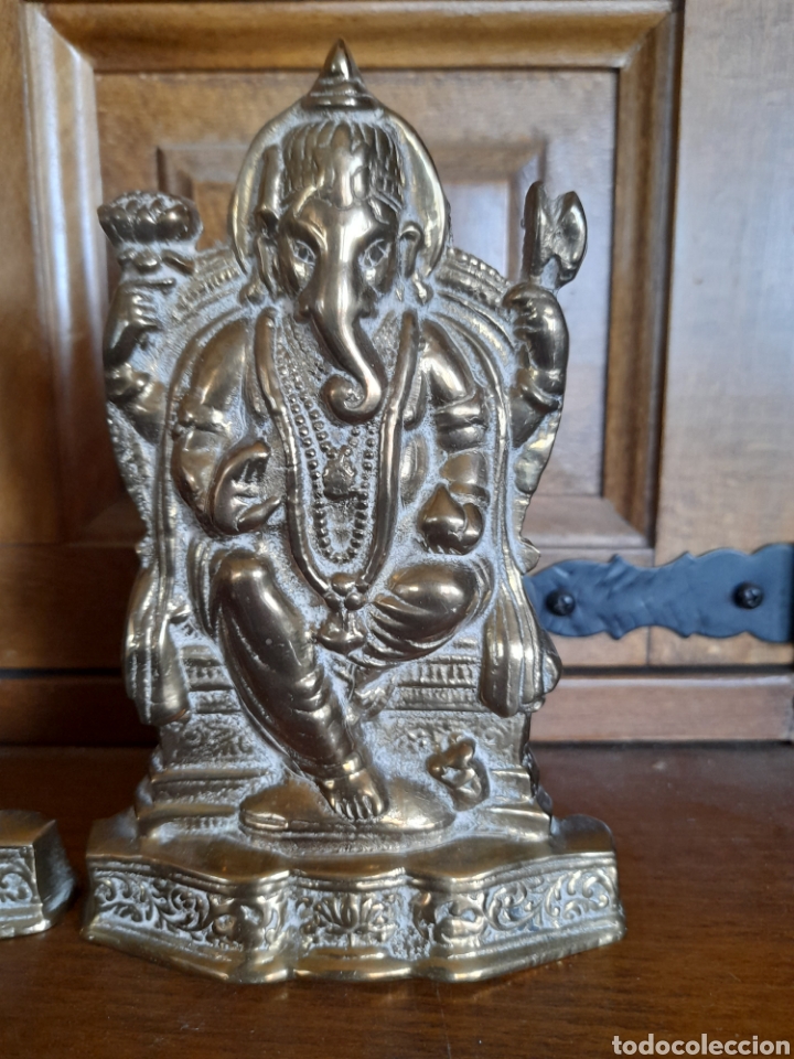 Arte: Pareja de bronce de divinidad indu - Foto 2