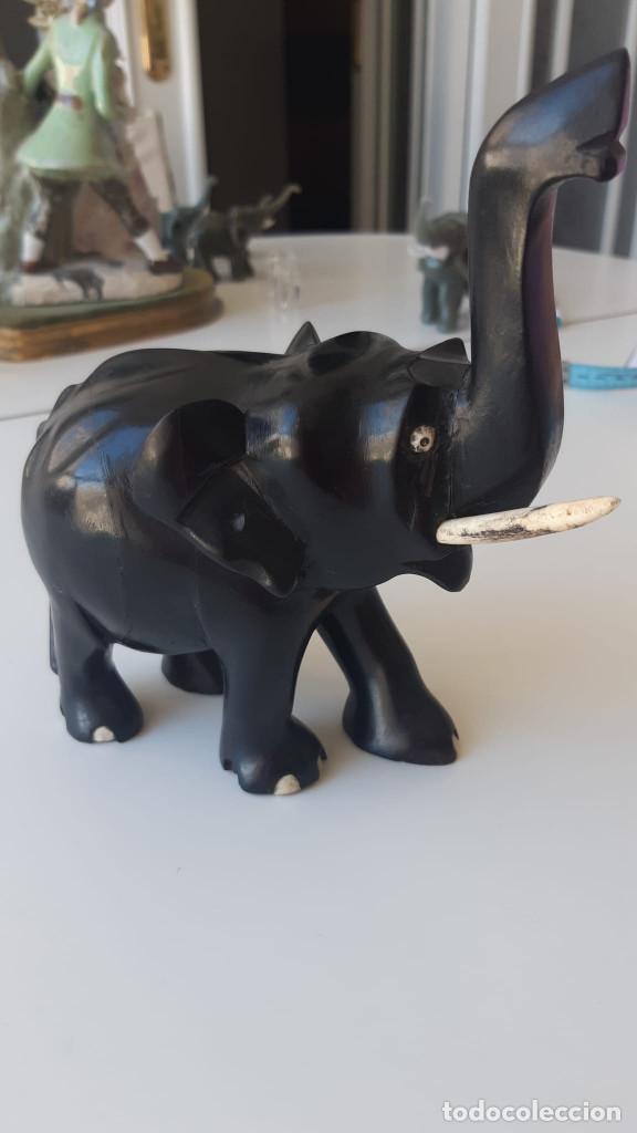 Arte: Elefante de madera ebanizada - Foto 1