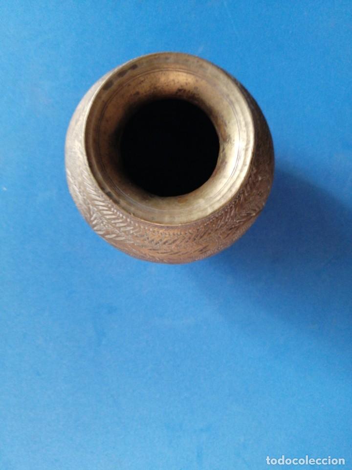Arte: Recipiente de lat&oacute;n o bronce. 8x8cm - Foto 3