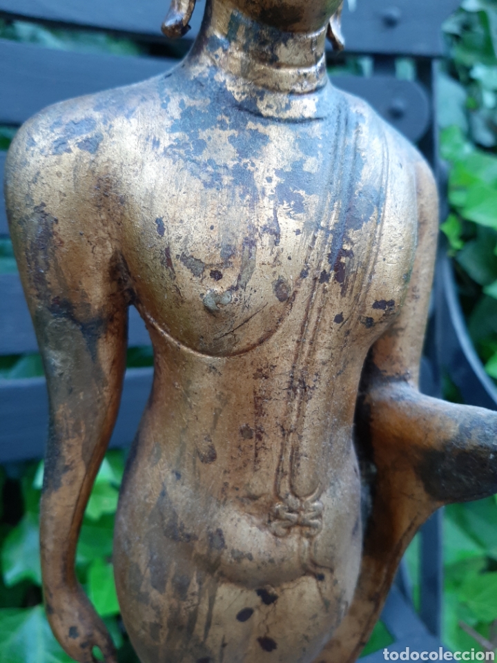 Arte: Buddha antiguo oriental de bronce - buda - Foto 2