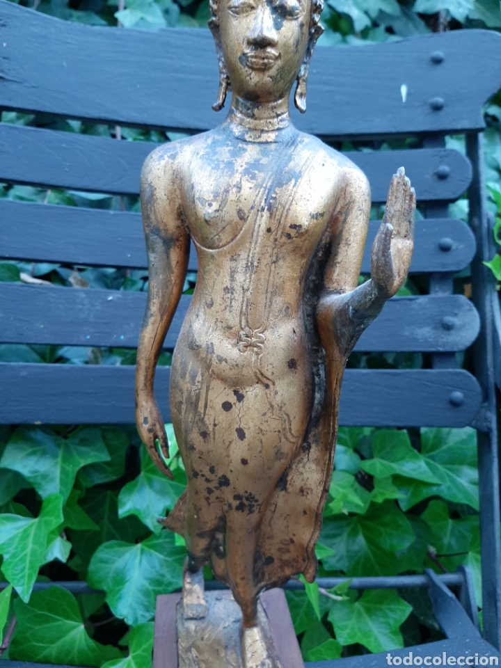 Arte: Buddha antiguo oriental de bronce - buda - Foto 8