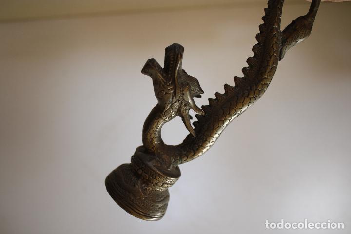 Arte: dragon candelabro bronce - Foto 2