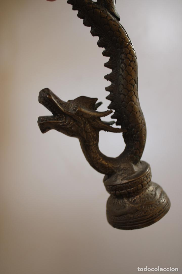 Arte: dragon candelabro bronce - Foto 6