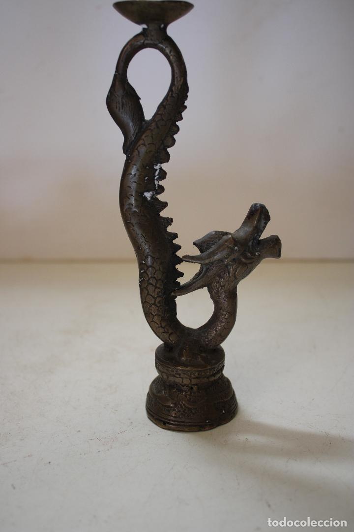 Arte: dragon candelabro bronce - Foto 7