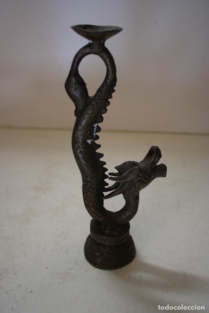 Arte: dragon candelabro bronce - Foto 9