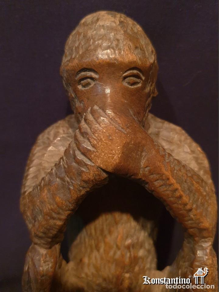 Arte: FIGURA AFRICANA ANTIGUA EN MADERA 18X7 CMS - Foto 1