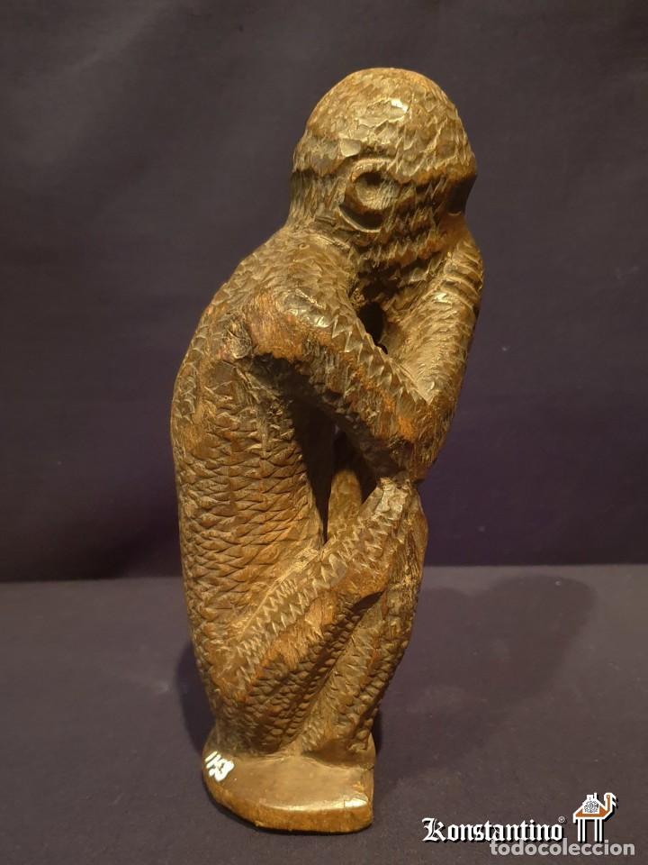 Arte: FIGURA AFRICANA ANTIGUA EN MADERA 18X7 CMS - Foto 3