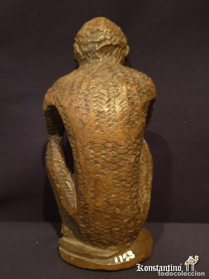 Arte: FIGURA AFRICANA ANTIGUA EN MADERA 18X7 CMS - Foto 4