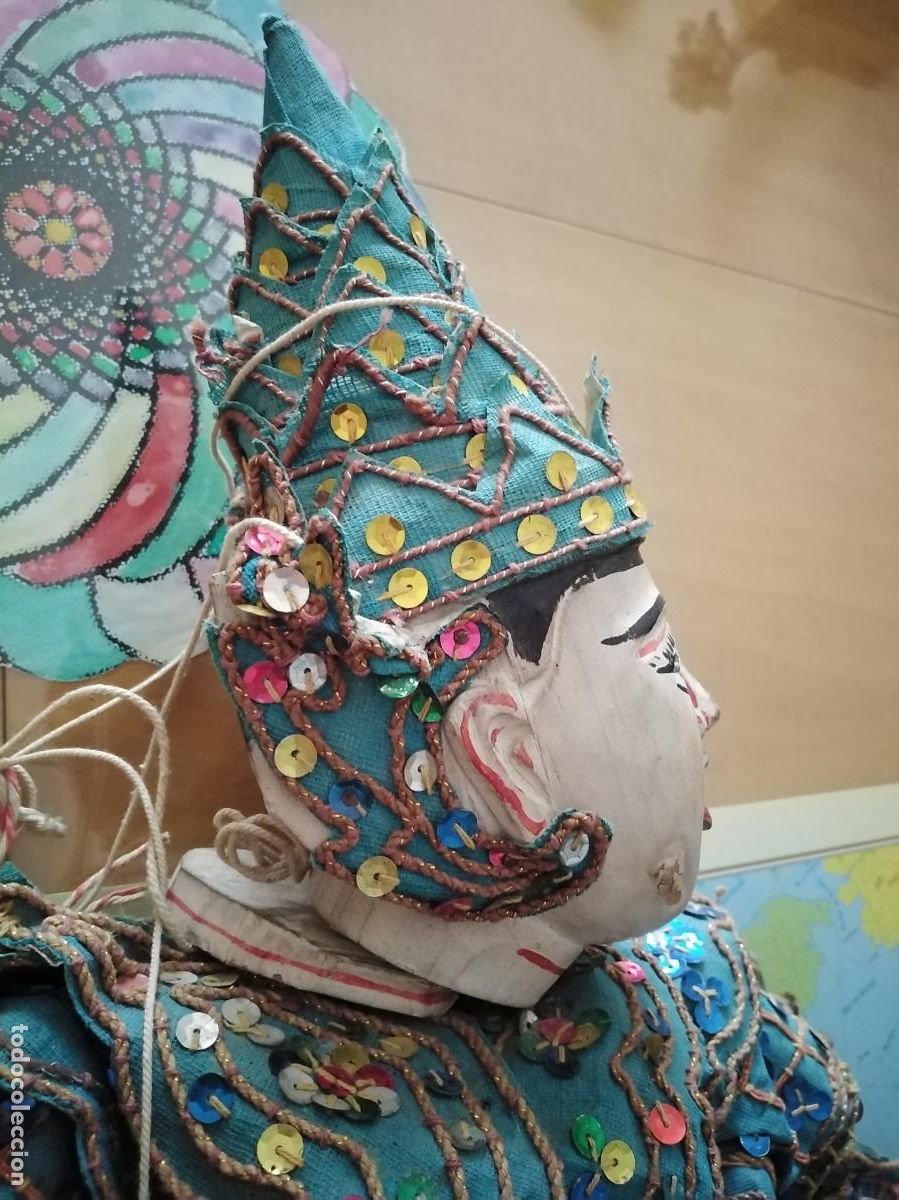 Arte: Marioneta asi&aacute;tica. Madera. 60 cm. - Foto 17
