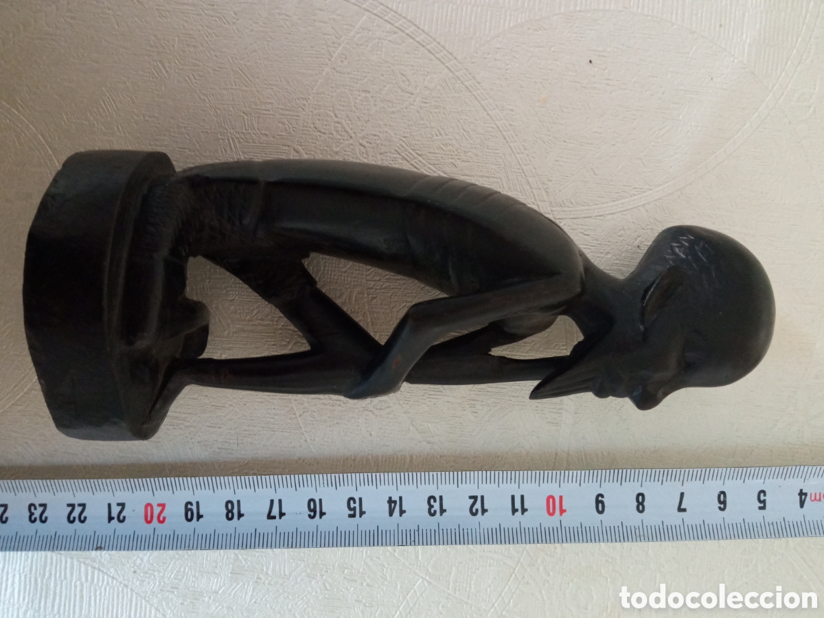 Arte: Figura de hombre en madera de &eacute;bano - Foto 6